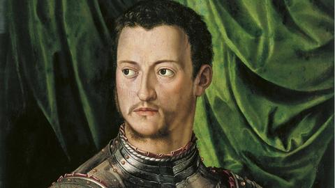 Der Großherzog der Toskana, Cosimo I. de' Medici (1519-1574) auf einem berühmten Gemälde von Bronzino