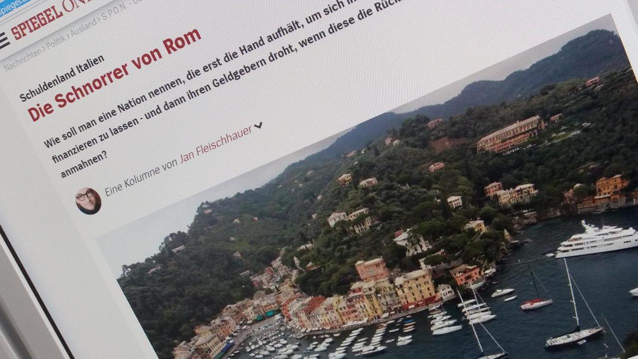 Unter der Überschrift "Die Schnorrer von Rom" schrieb Jan Fleischhauer auf "Spiegel Online" über Italien.