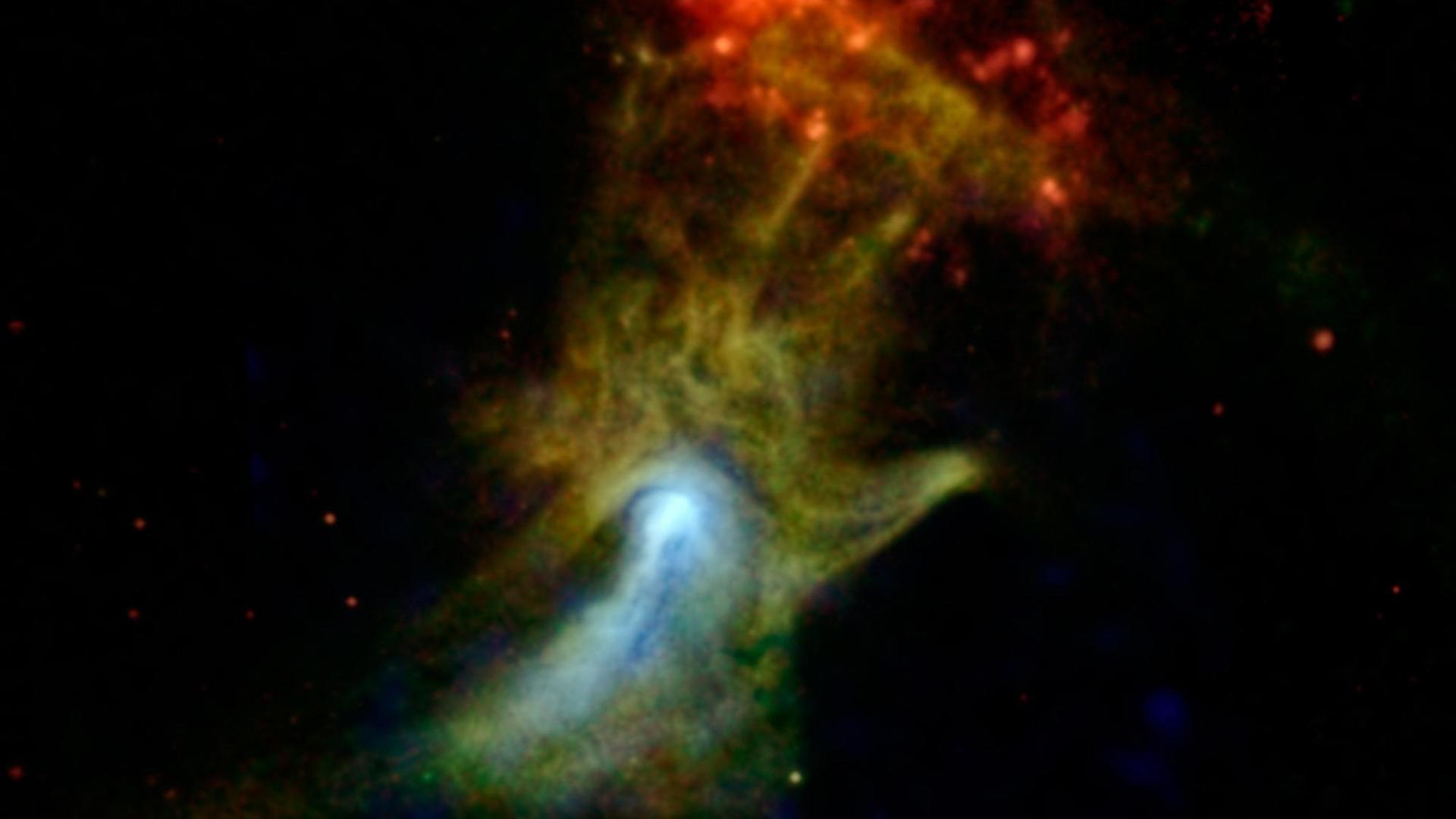 Röntgenaufnahme der "Hand Gottes" beim Pulsar B1509