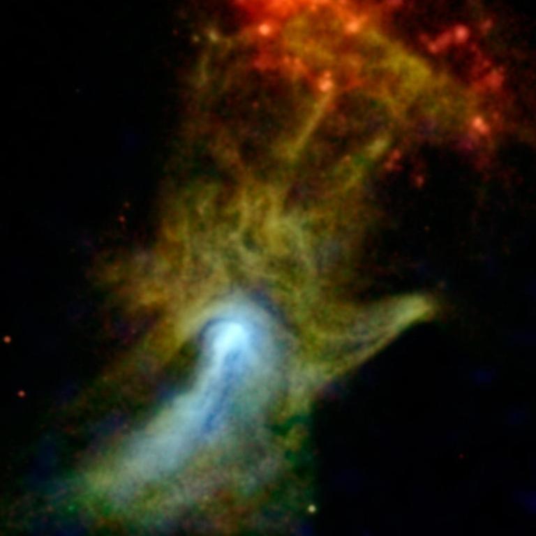 Röntgenaufnahme der "Hand Gottes" beim Pulsar B1509