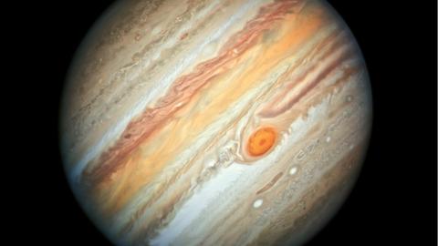 Der Riesenplanet Jupiter, aufgenommen vom Hubble-Weltraumteleskop am 27. Juni 2019 (Hubble/NASA/ESA/CSA)