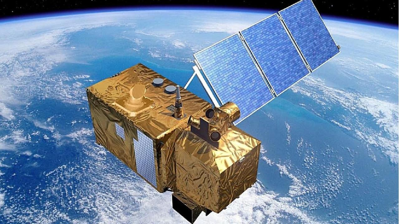 Ein Sentinel-2-Satellit in der Umlaufbahn (Animation)