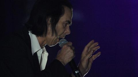 Der Musiker Nick Cave bei einem Konzert in Moskau