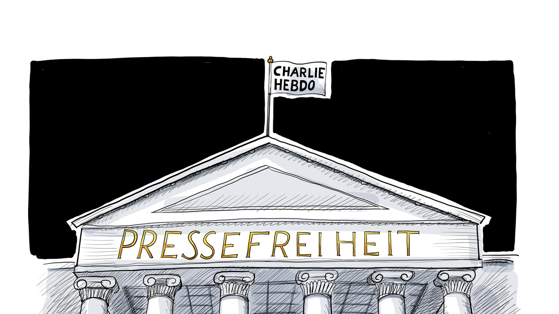 Die Karikatur von Heiko Sakurai zum Anschlag auf "Charlie Hebdo"