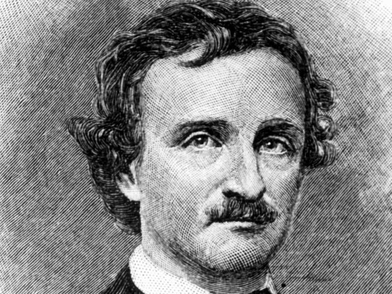 Der amerikanische Schriftsteller und Meister der Kriminalerzählung (u.a. "Der Doppelmord in der Rue Morgue") in einer zeitgenössischen Darstellung. Edgar Allan Poe wurde am 19. Januar 1809 in Boston geboren und ist am 7. Oktober 1849 in Baltimore gestorben.