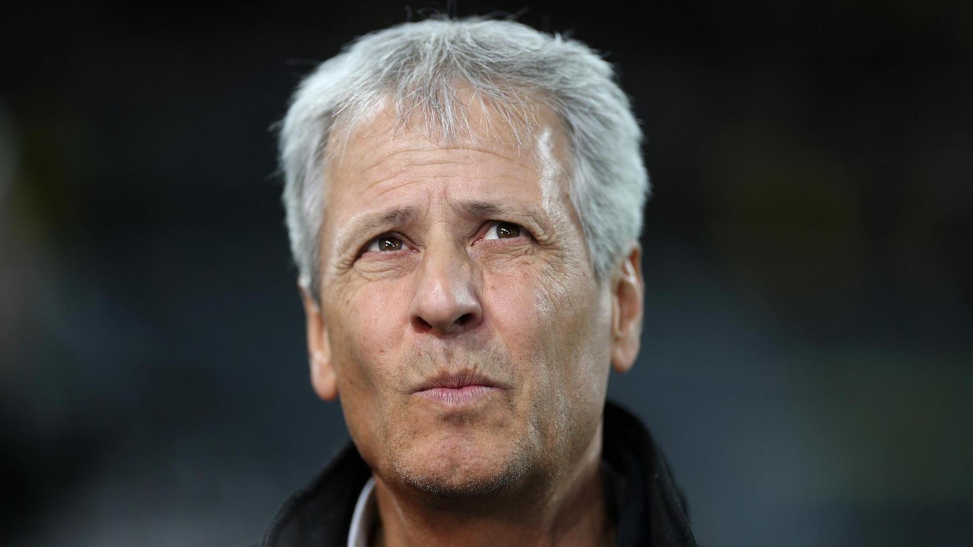 Nahaufnahme von Lucien Favre während des Champions League Spiels zwischen Borussia Dortmund gegen den FC Barcelona im Wesfalenstadion in Dortmund.
