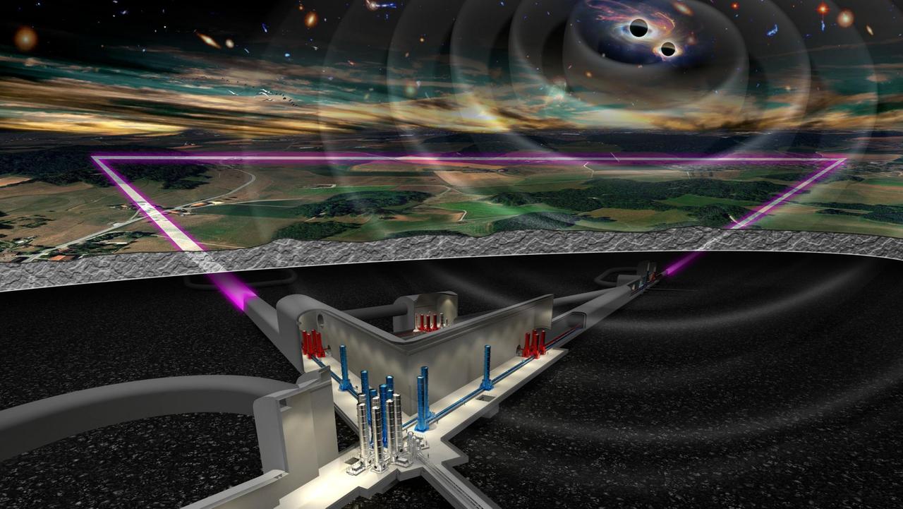 Die langen Messtunnel des Einstein-Teleskops könnten in der Lausitz gebaut werden (Animation) 
