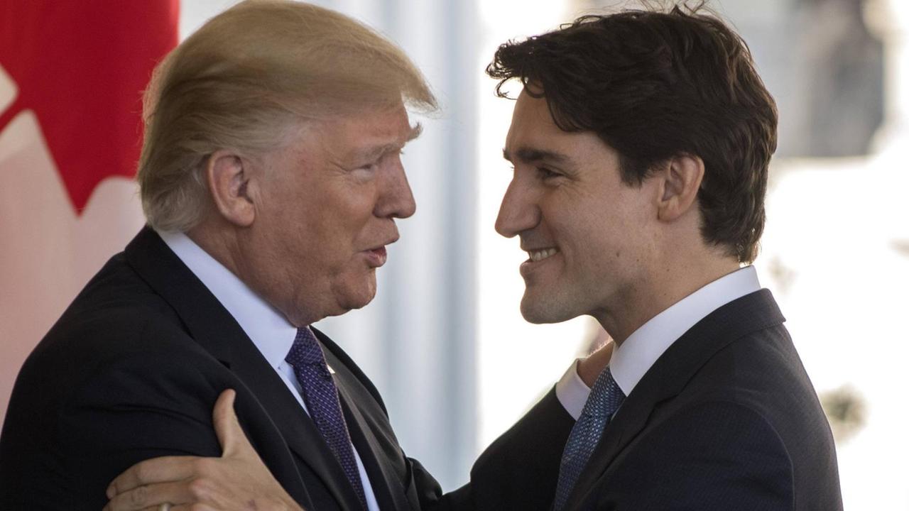 US-Präsident Donald Trump begrüßt Justin Trudeau