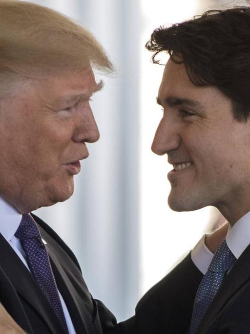 US-Präsident Donald Trump begrüßt Justin Trudeau