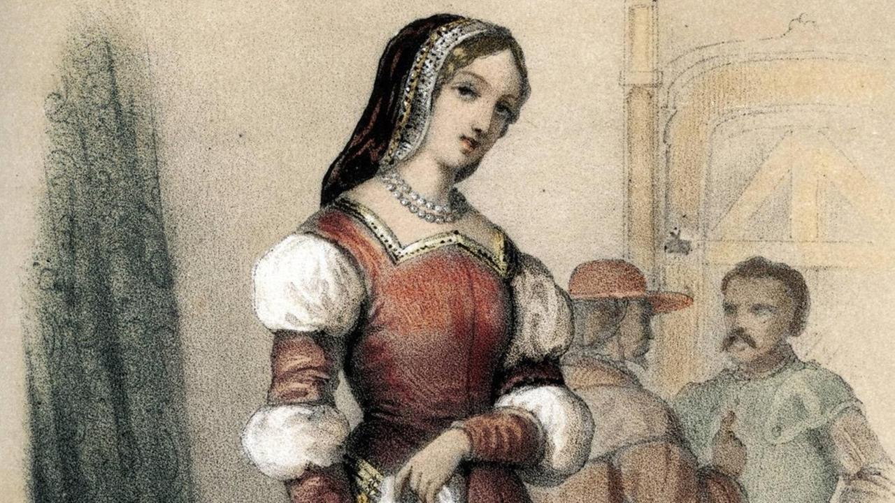 Farbige Zeichnung von Marguerite de Habsbourg, Fürstin von Asturien, Herzogin von Savoyen.