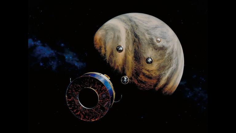 Kurz vor dem Erreichen der Venus wurden die Eintauchsonden der Pioneer Venus Multiprobe von der Trägerstruktur mit dem Bonner Experiment abgetrennt