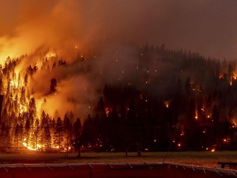USA, Genesee: Die Flammen des Feuers in Kalifornien breiten sich aus.
