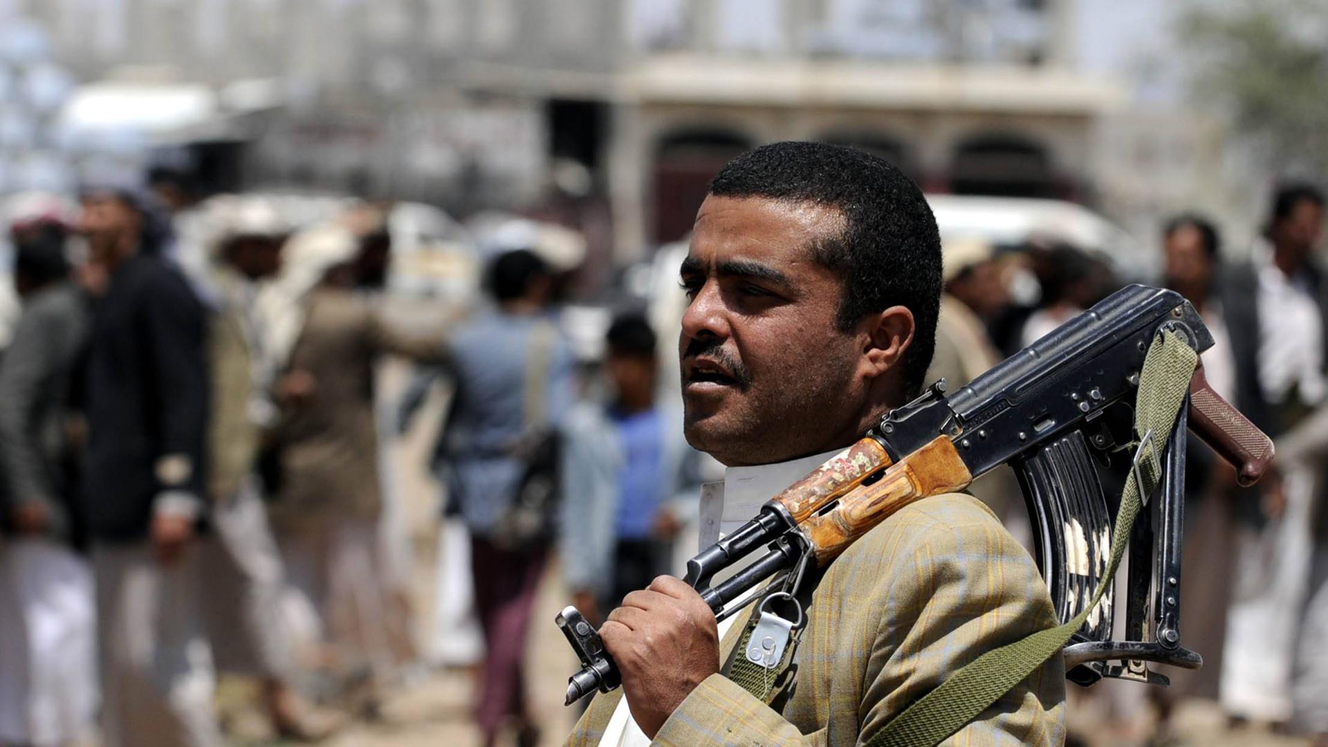 Huthi-Rebellen in der jemenitischen Stadt Sanaa im September 2014
