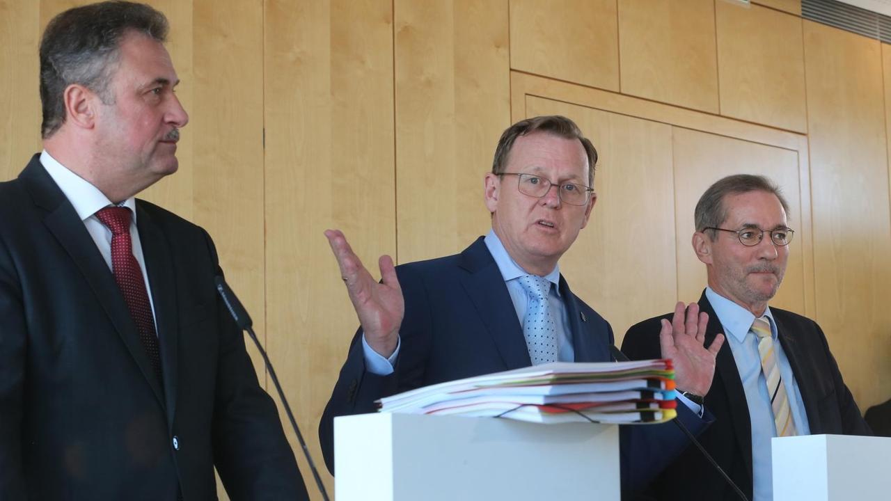 GDL-Chef Claus Weselsky und die Schlichter im Tarifkonflikt mit der Bahn, Bodo Ramelow und Matthias Platzeck