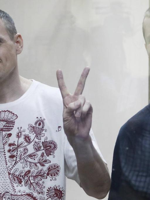 Regisseur Oleg Senzow (links) und Aktivist Alexander Koltschenko müssen viele Jahre in Haft.