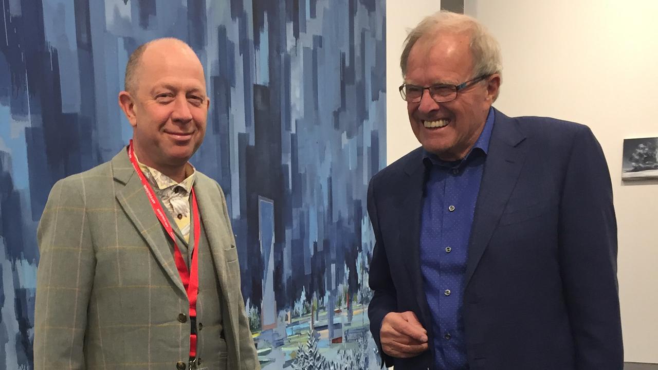 Der Galerist Gerd Harry Lybke und der Sammler Rudolf Lauscher auf der Art Cologne
