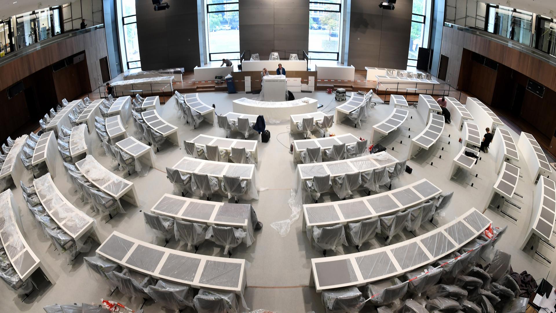 Blick ins neue Parlament nach dem Umbau in Hannover