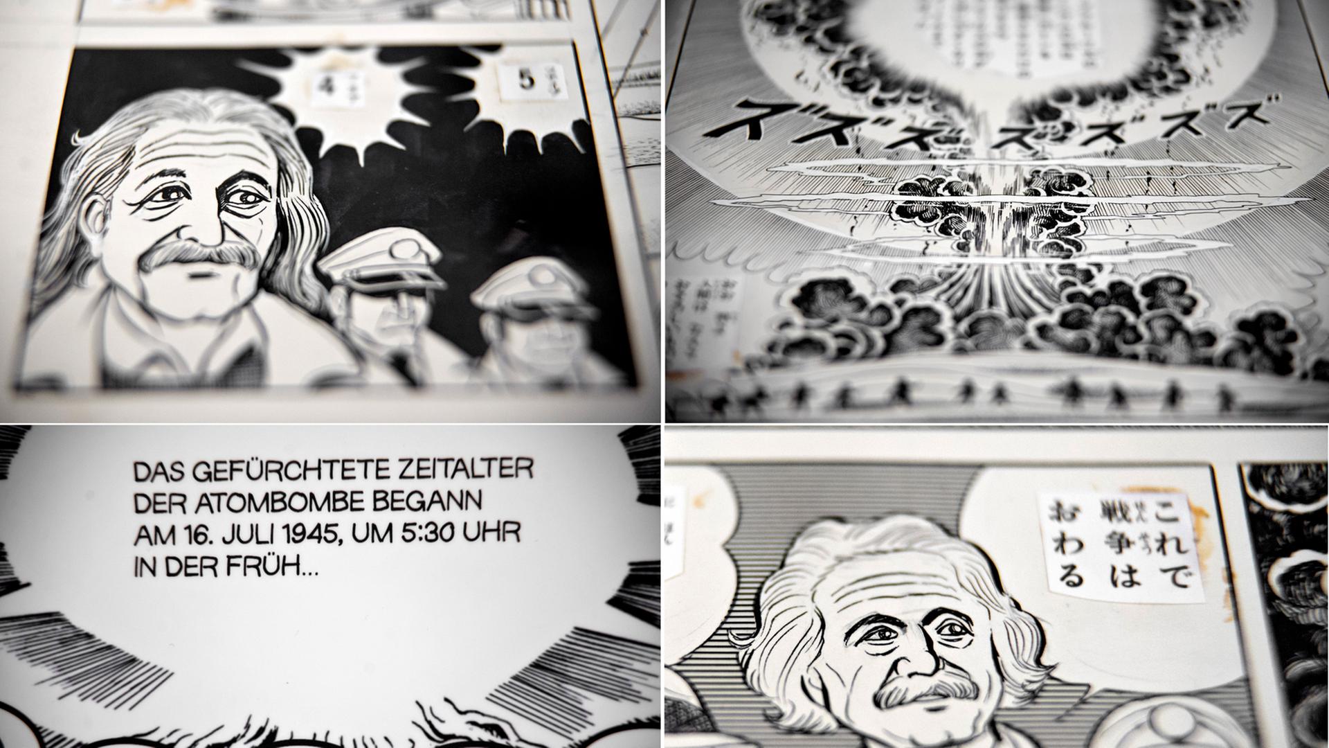 Originalzeichnungen und Übersetzungen des Mangas "Barfuß durch Hiroshima" von Kiji Nakazawa