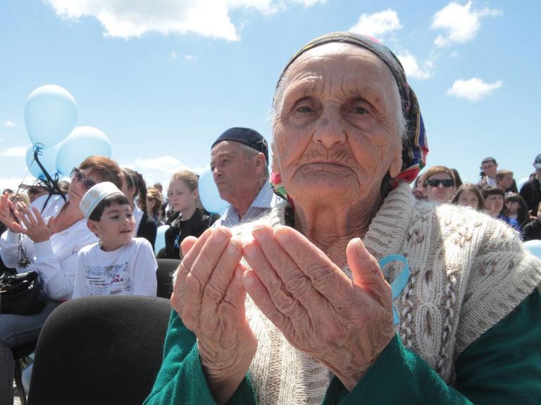 Gedenken im Mai 2016 in Bakhchisaraisky, Krim, an die Deportation der Krim-Tataren 1944 unter Stalin.