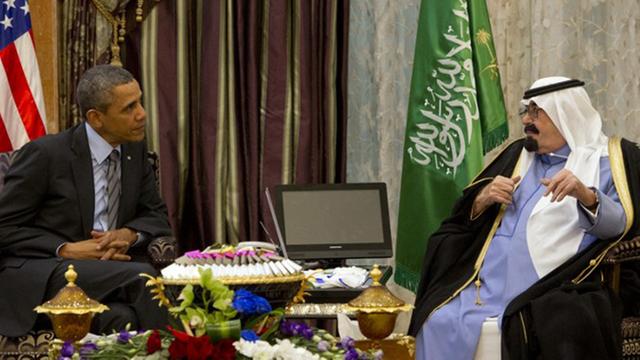 US-Präsident Obama und der saudische König Abdullah bei einem Gespräch.