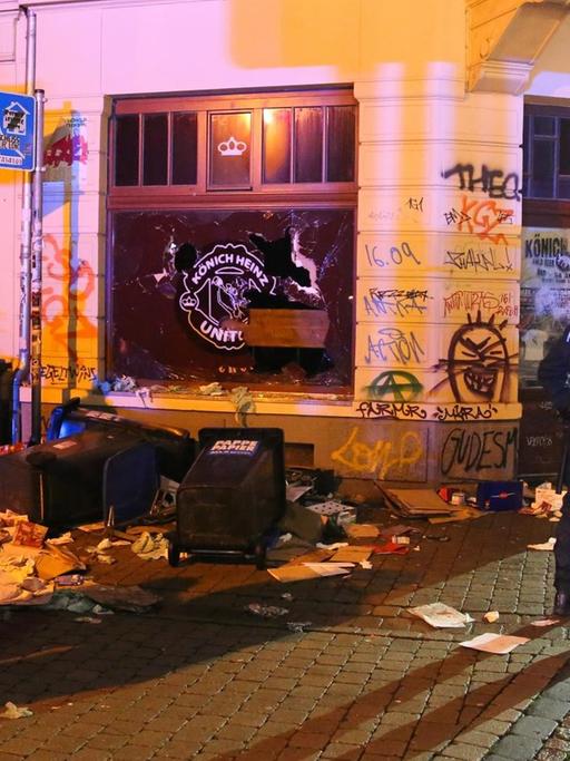 Rechte Hooligans sorgten für Zerstörungen in Leipzig.
