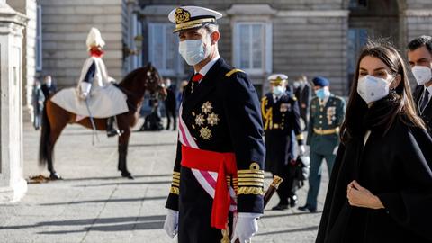 Spaniens König Felipe und Königin Letizia beim traditionellen Pascua Militar, einem Empfang zum Dreikönigstag.