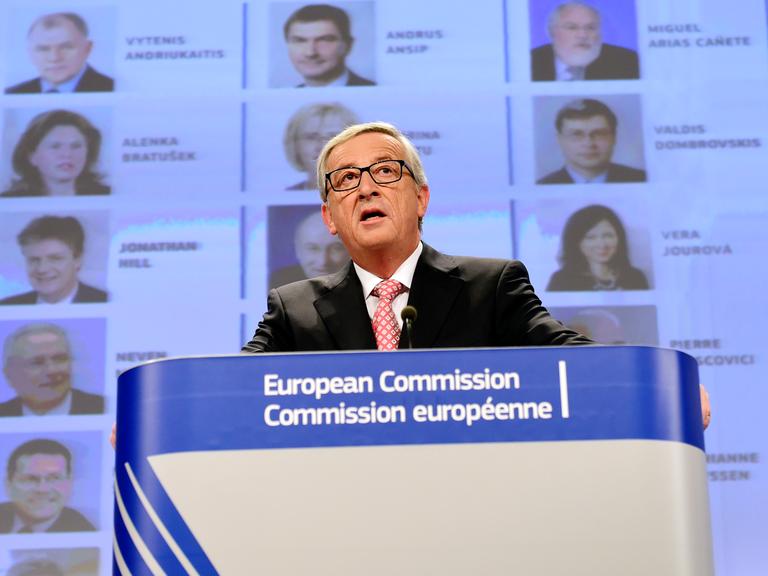 EU-Kommissionspräsident Jean-Claude Juncker stellt seine neue Mannschaft in der EU-Kommission vor.