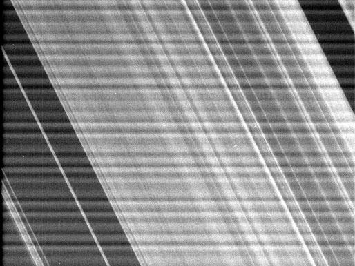 Ganz aus der Nähe hat Cassini die Ringe des Saturn aufgenommen.