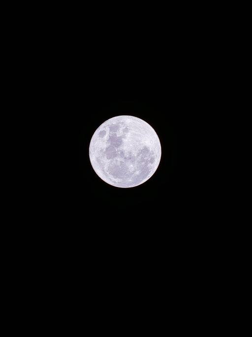 Der Mond in einer Weltraumaufnahme in einer Totalen.