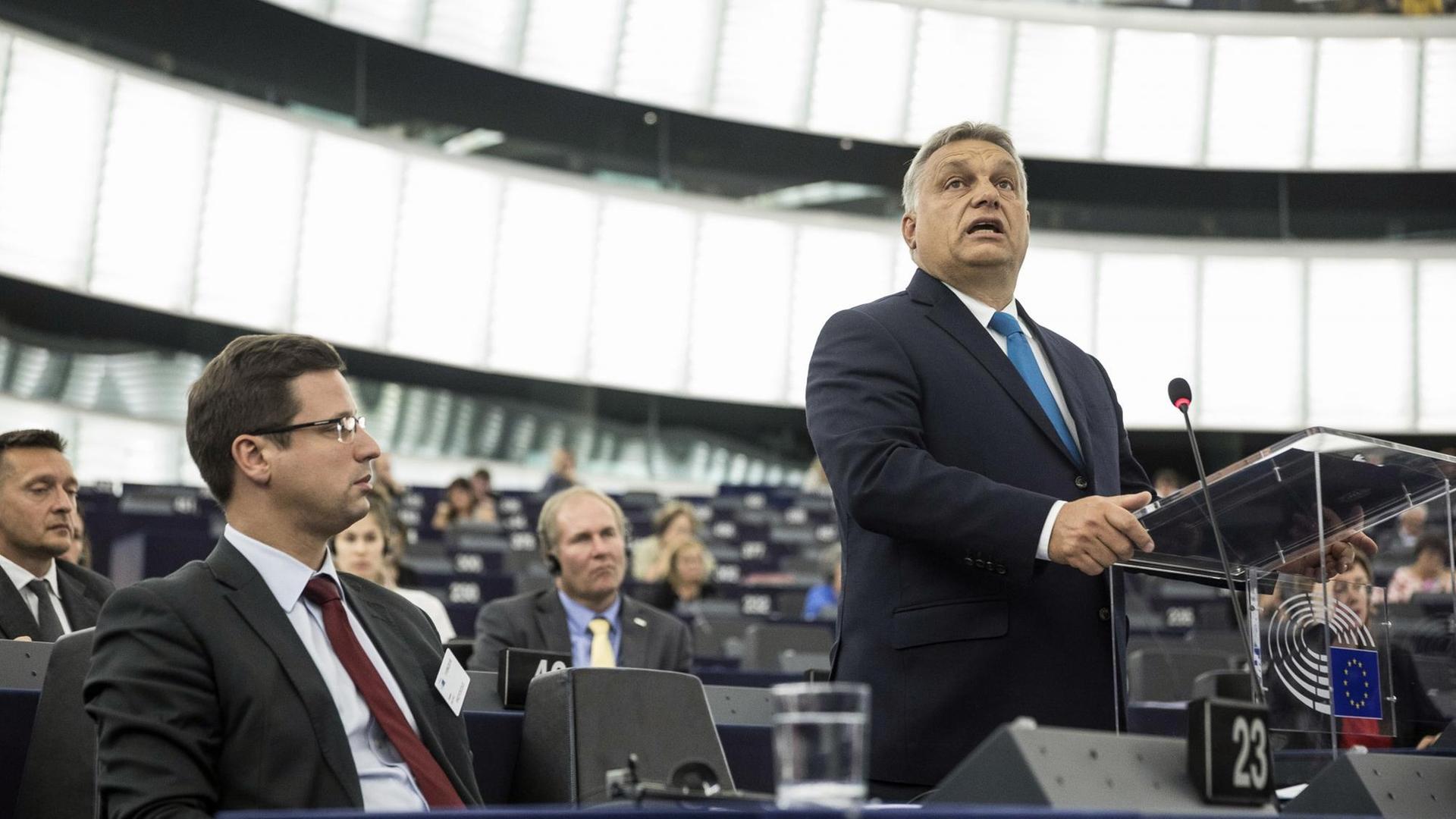Orban spricht im Europäischen Parlament