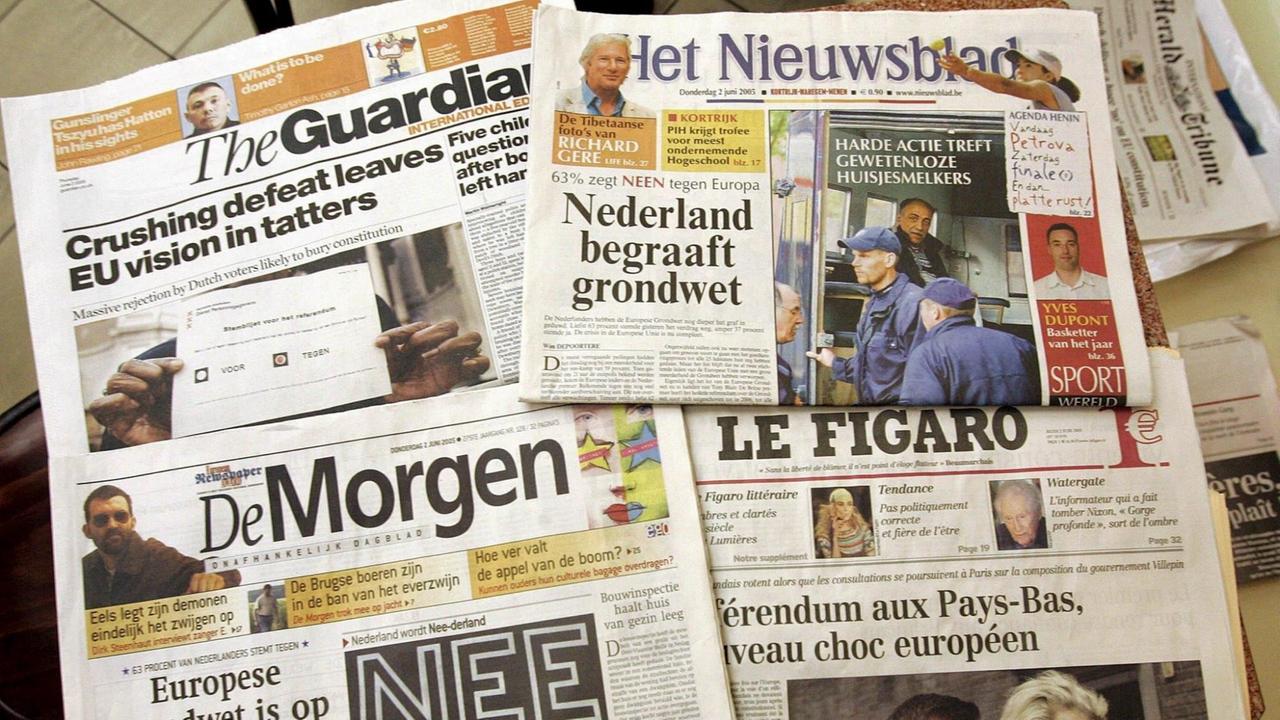 Presse-Reaktionen auf das Referendum zur EU-Verfassung in den Niederlanden am 2.6.2005
