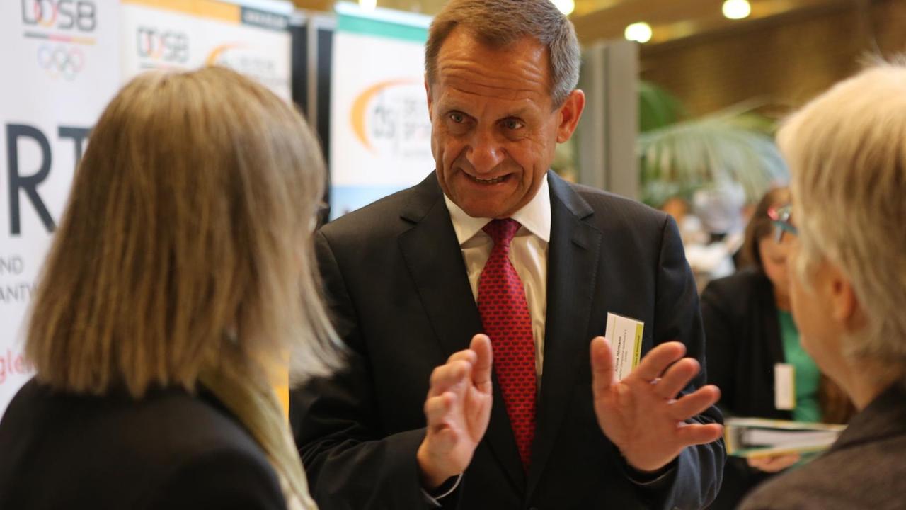 DOSB-Präsident Alfons Hörmann am 04.05.2017 auf dem Treffen der "Allianz für Weltoffenheit" in Köln.