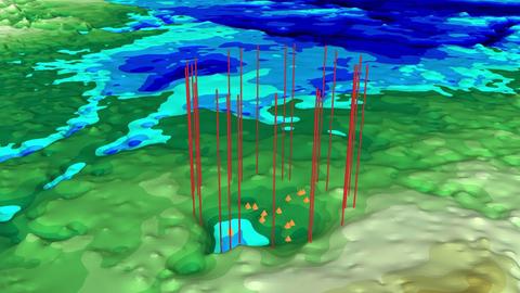 Nicht weit vom Krater Hiawatha entfernt gibt es noch eine weitere ringförmige Struktur unter dem Grönlandeis, möglicherweise ebenfalls der Überrest eines Einschlagkraters