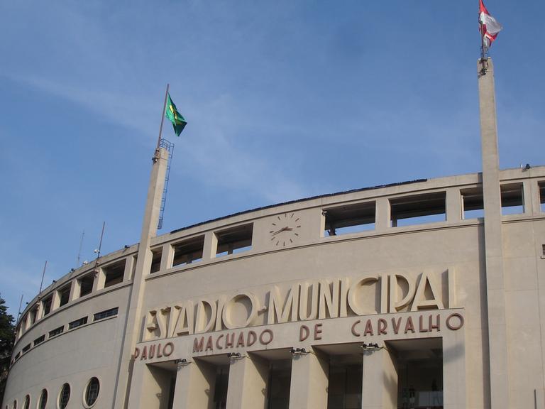 Der Eingang zum Fußball-Museum in Sao Paulo, Brasilien