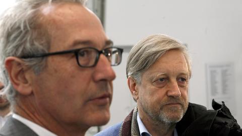 Die Künstler Peter Fischli (l) und David Weiss im Jahr 2008.