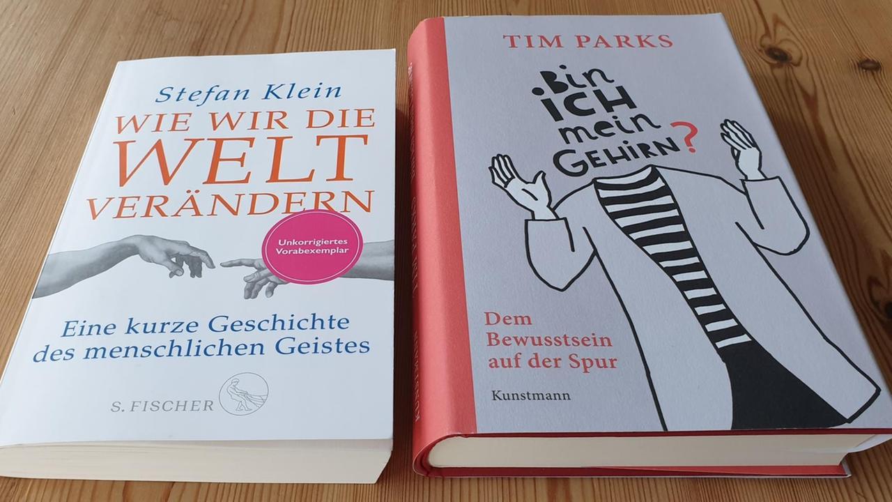 Die Buchcover der Bücher "Wie wir die Welt verändern" von Stefan Klein und "Bin ich mein Gehirn?"