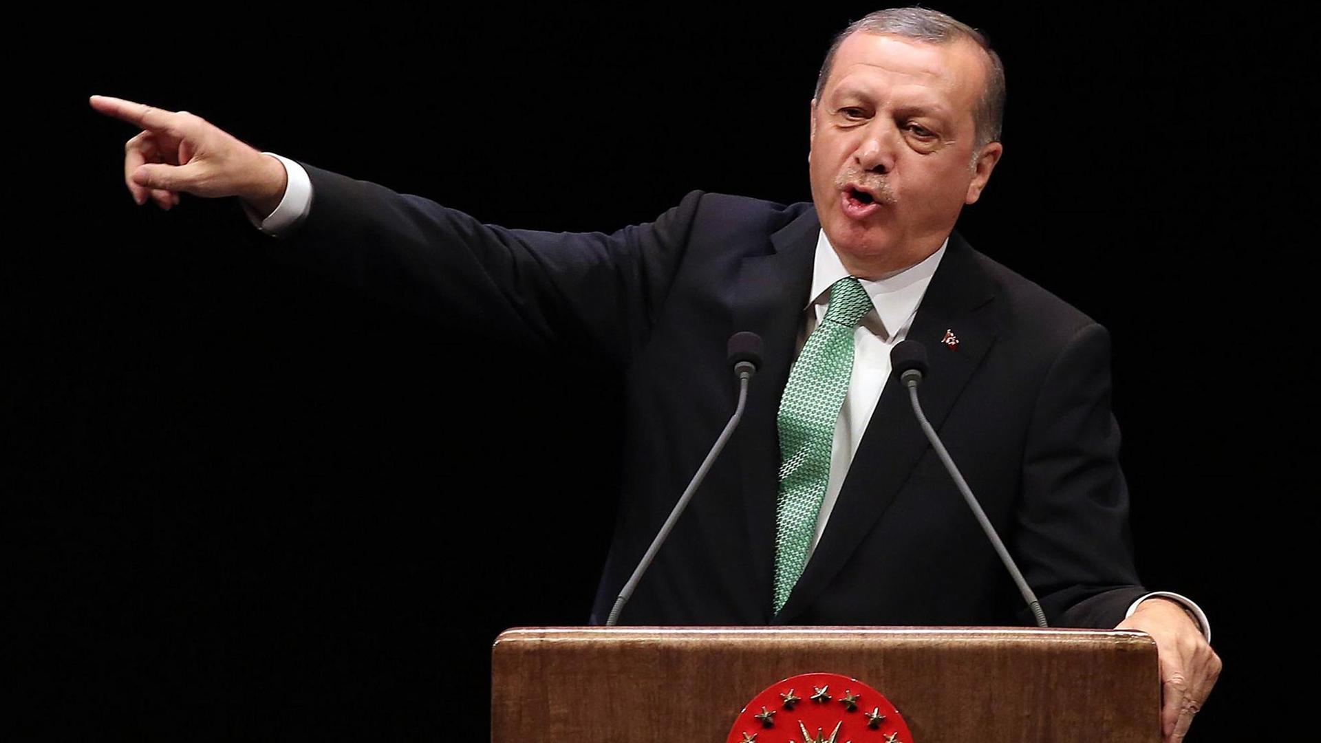 Der türkische Präsident Recep Tayyip Erdogan bei einer Rede in Ankara