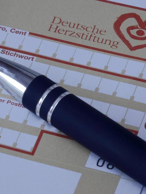 Ein Überweisungsträger der Deutschen Herzstiftung.