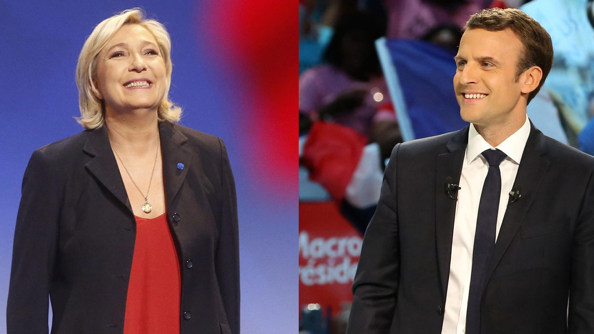 Marine Le Pen und Emmanuel Macron