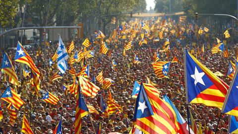 Demonstration von katalanischen Unabhängigkeitsbefürwortern