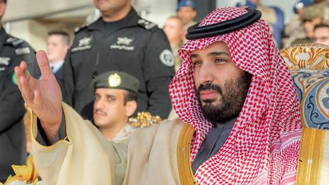 Der saudische Kronprinz Mohammed bin Salman bei eine Feier im Dezember 2018 auf dem Luftwaffenstützpunkt König Faisal in Tabuk, Saudi-Arabien