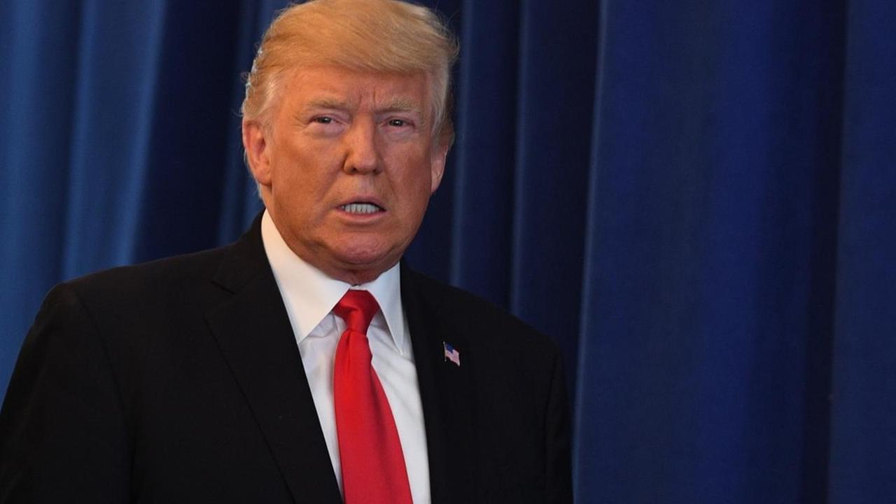 US-Präsident Donald Trump am 12. August 2017 bei einer Erklärung zu den Ausschreitungen von Charlottesville