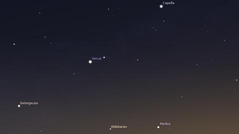 Merkur steht heute Abend gegen 22 Uhr im Nordnordwesten
