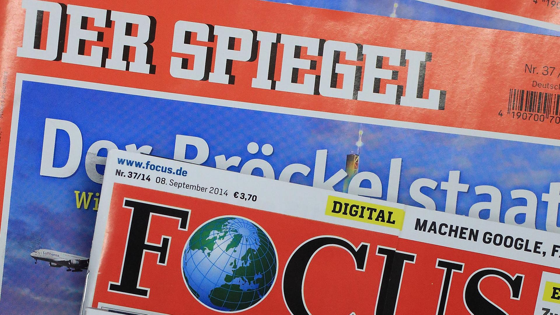 Die Titelseiten der Magazine "Der Spiegel" und "Focus". Die Titelseiten der Magazine "Der Spiegel" und "Focus".