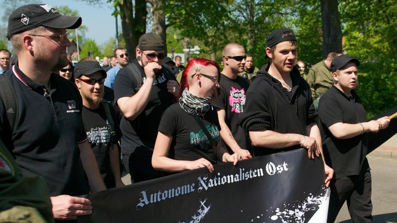 Neonazi-Demonstration von sogenannten Freien Kameradschaften und Autonomen Nationalisten in Wittstock (Brandenburg)
