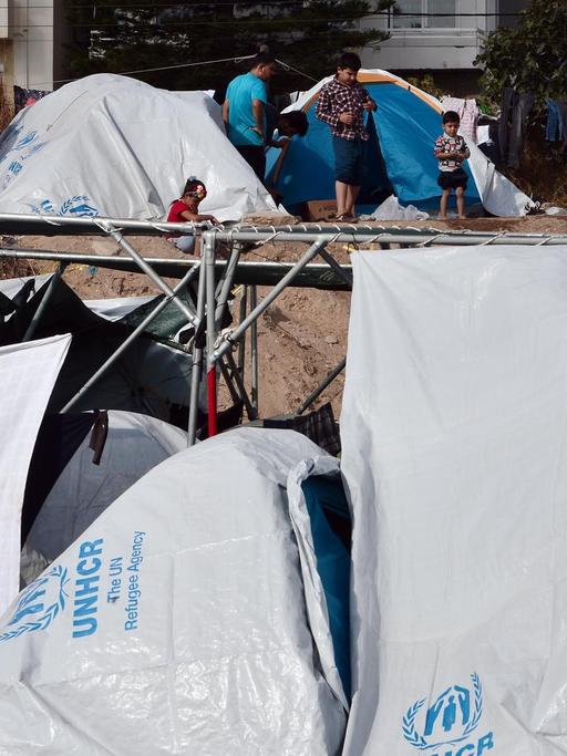 Eine Flüchtlingslager auf der griechischen Insel Chios.