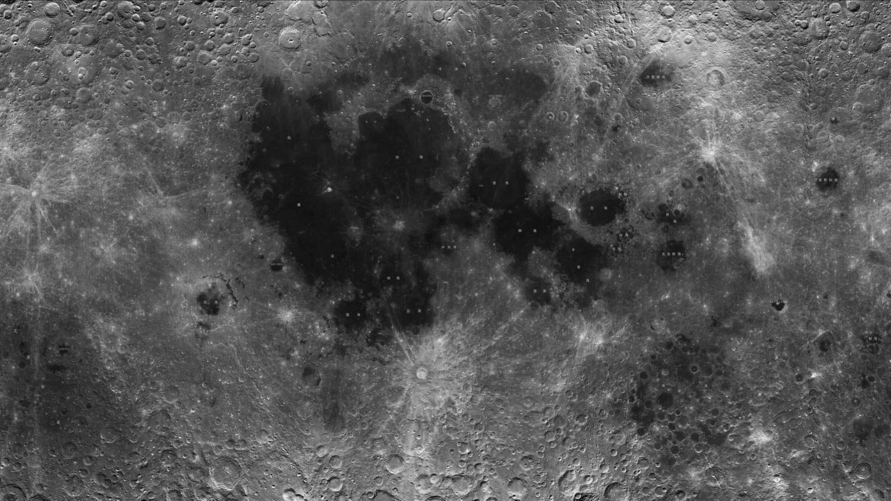 Gesamtansicht des Mondes, zusammengesetzt aus zahlreichen Chang'e-1-Aufnahmen