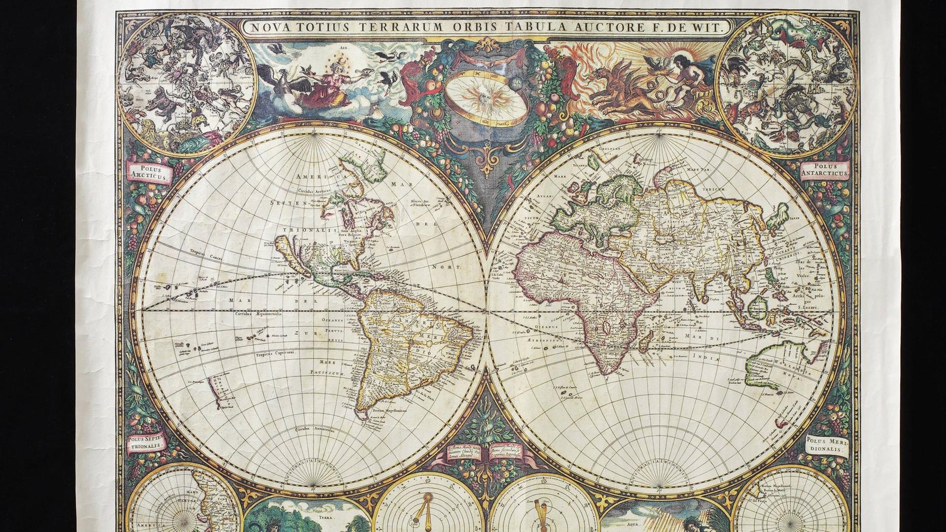Historische Weltkarte aus dem Jahre 1660