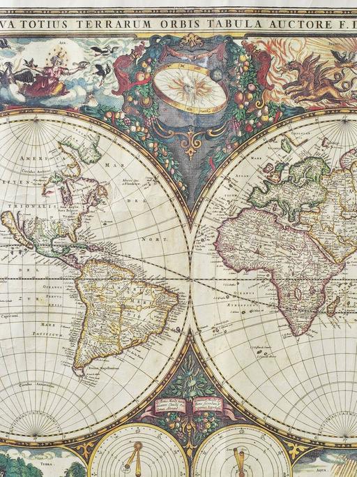 Historische Weltkarte aus dem Jahre 1660