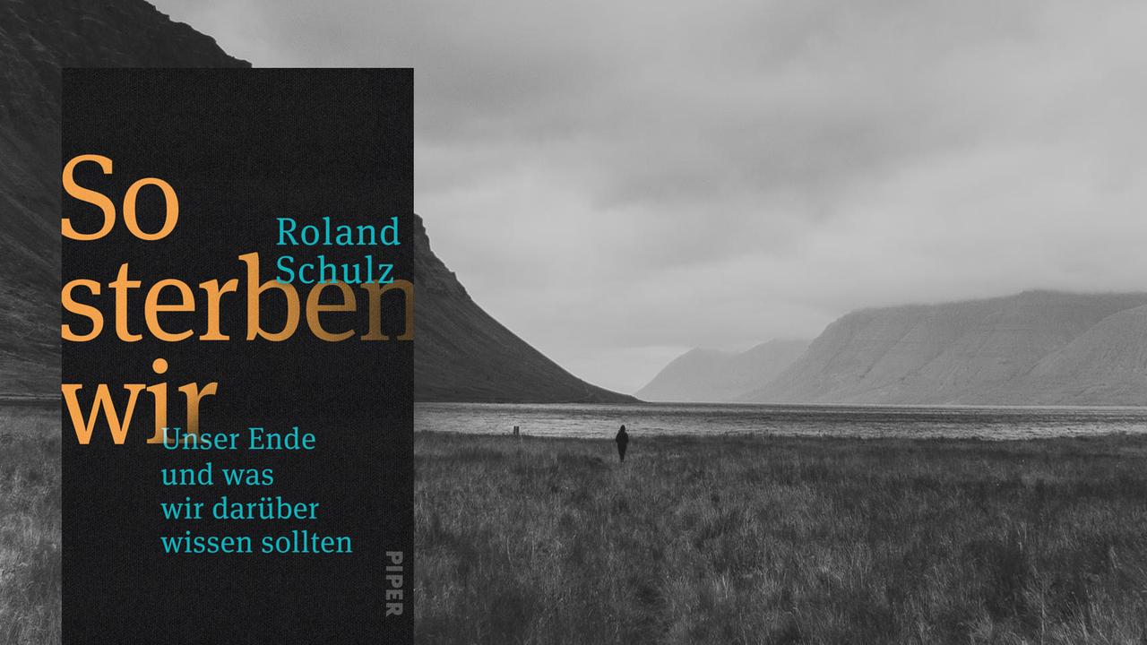 Cover von Roland Schulz Buch "So sterben wir". Im Hintergrund ist die Landschaft nahe des isländischen Dynjandi-Wasserfalls zu sehen.
